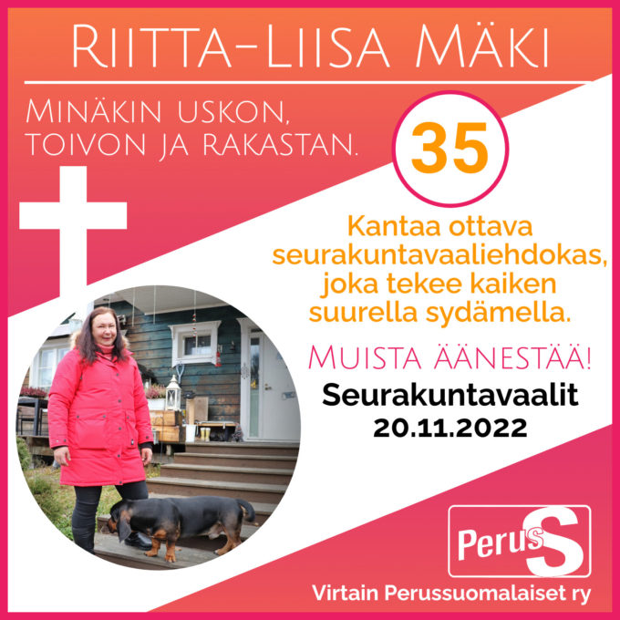 Virtain seurakuntavaaliehdokas Riitta-Liisa Mäki